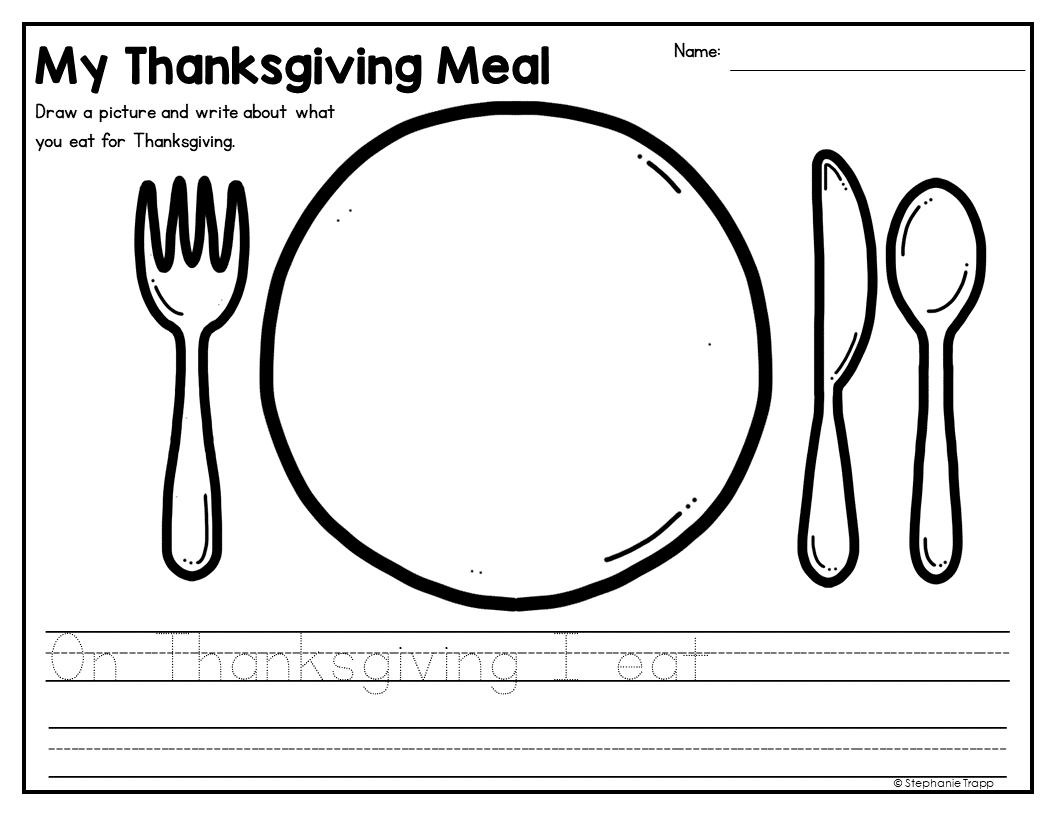 First Thanksgiving Unit For Kindergarten And First Grade throughout My Thanksgiving Meal Worksheet