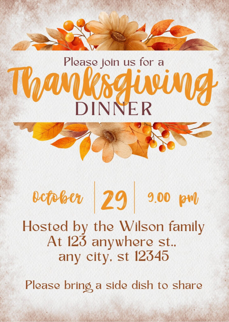 Thanksgiving Invitation Cards Designs