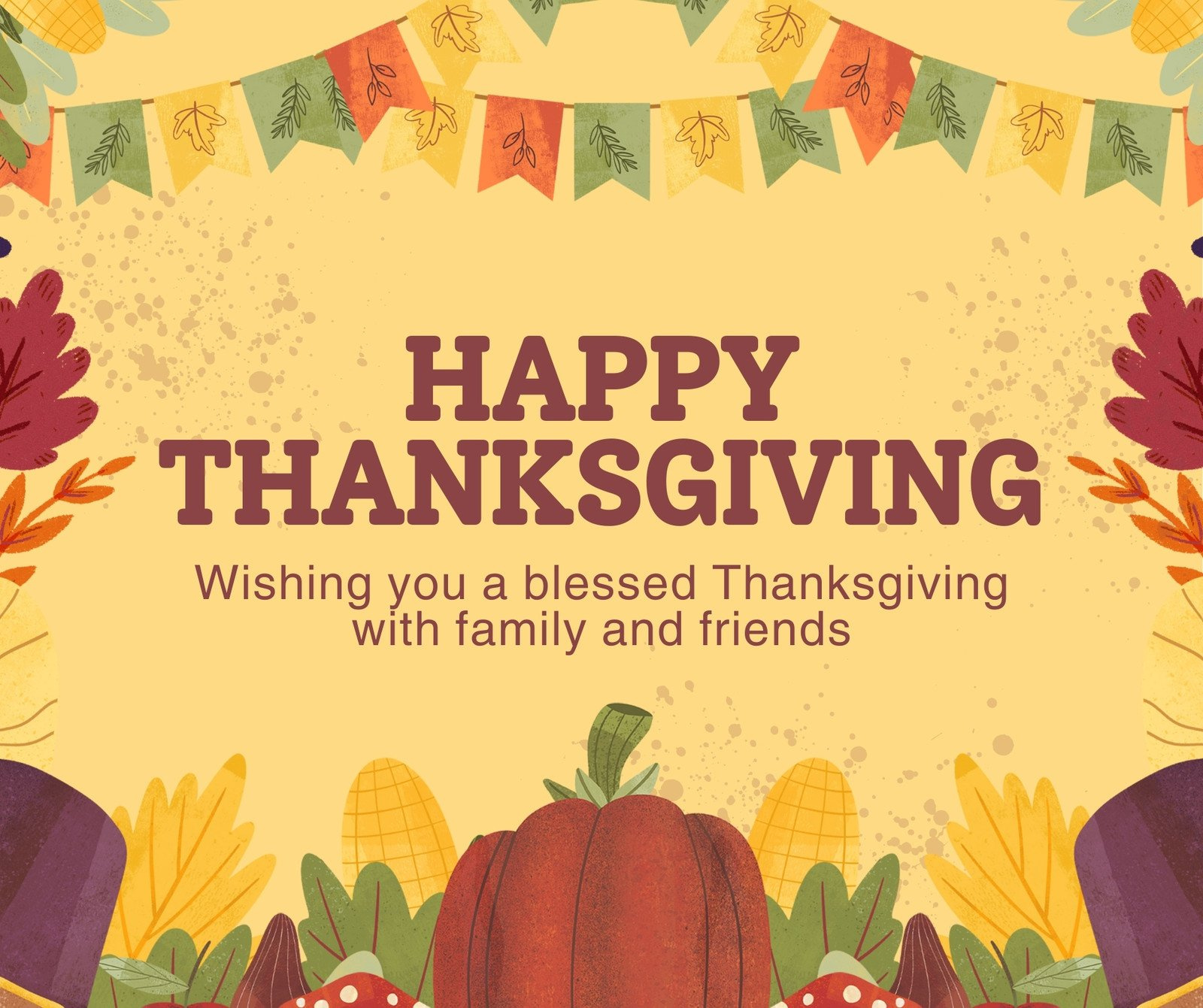 Free Custom Thanksgiving Facebook Post Templates | Canva for Thanksgiving Facebook Cards