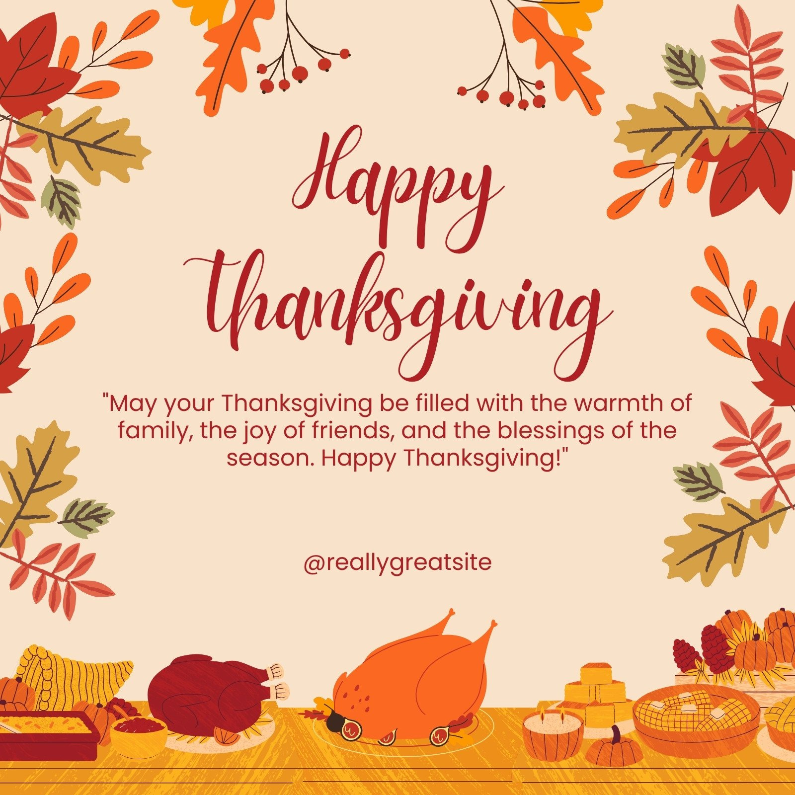 Free Custom Thanksgiving Facebook Post Templates | Canva with regard to Thanksgiving Facebook Cards