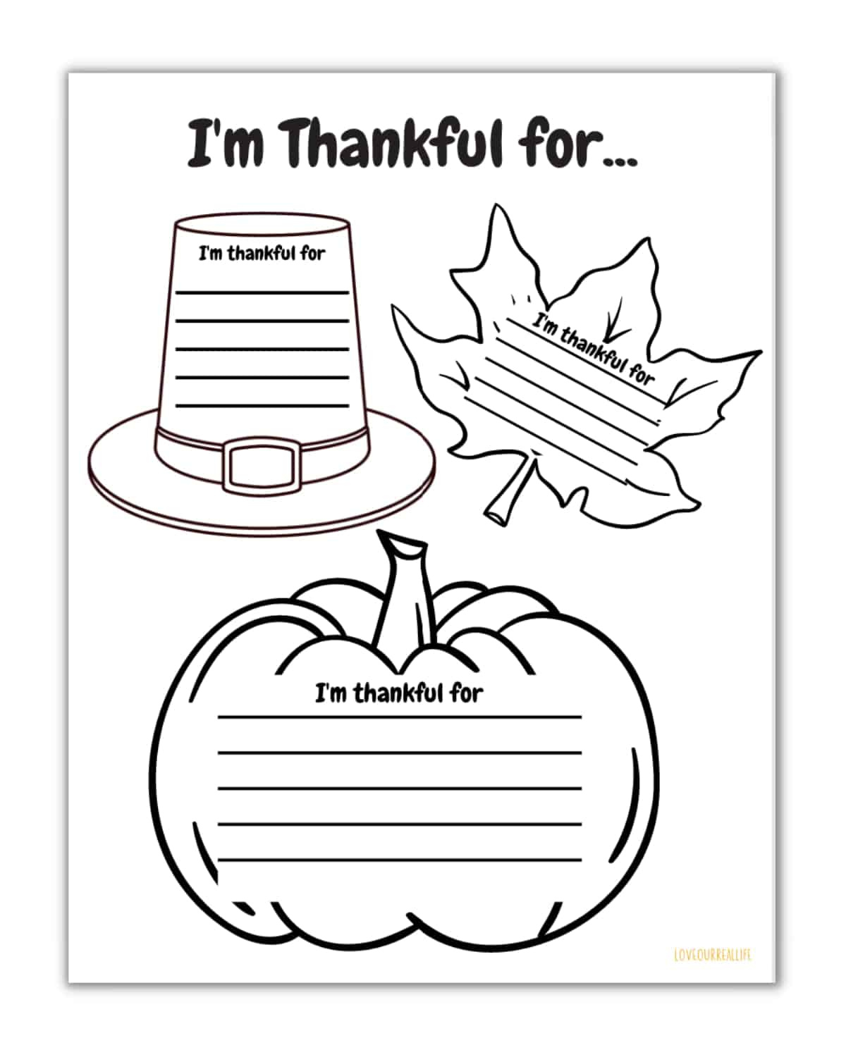 Free I&amp;#039;M Thankful For Printable And Worksheets For Kids ⋆ Love for Thanksgiving Gratitude Worksheet