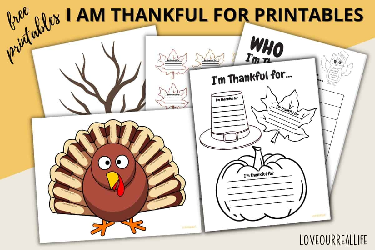 Free I&amp;#039;M Thankful For Printable And Worksheets For Kids ⋆ Love with Thanksgiving Booklet Printables