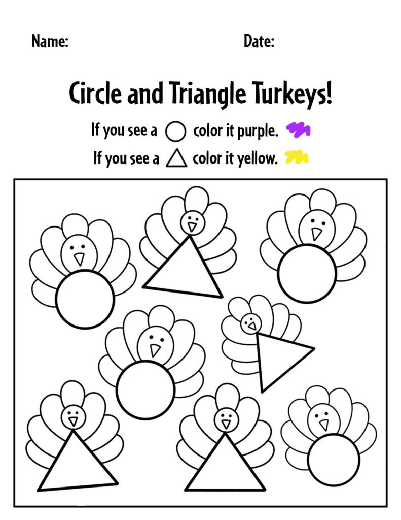 Free November Worksheets For Preschool! ⋆ The Hollydog Blog for Thanksgiving Prek Worksheets