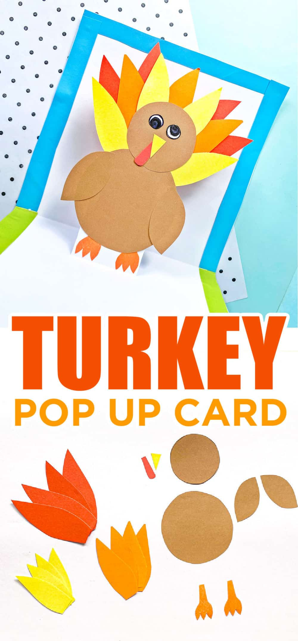 Free Pop-Up Turkey Turkey Day Card With Printable Template in Thanksgiving Pop Up Cards