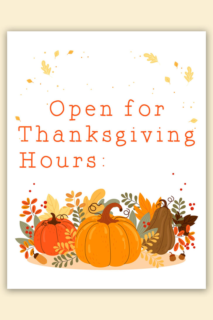 Free Printable Closed For Thanksgiving Signs