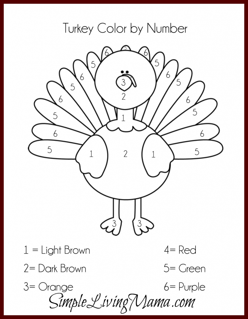 Free Printable Colornumber Turkey + Thanksgiving Activities with regard to Thanksgiving Worksheet Preschool