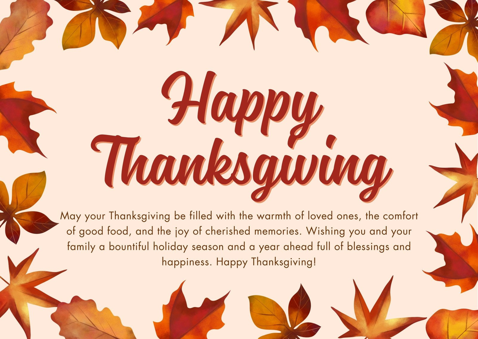 Free Printable, Customizable Thanksgiving Card Templates | Canva for Free Happy Thanksgiving Cards