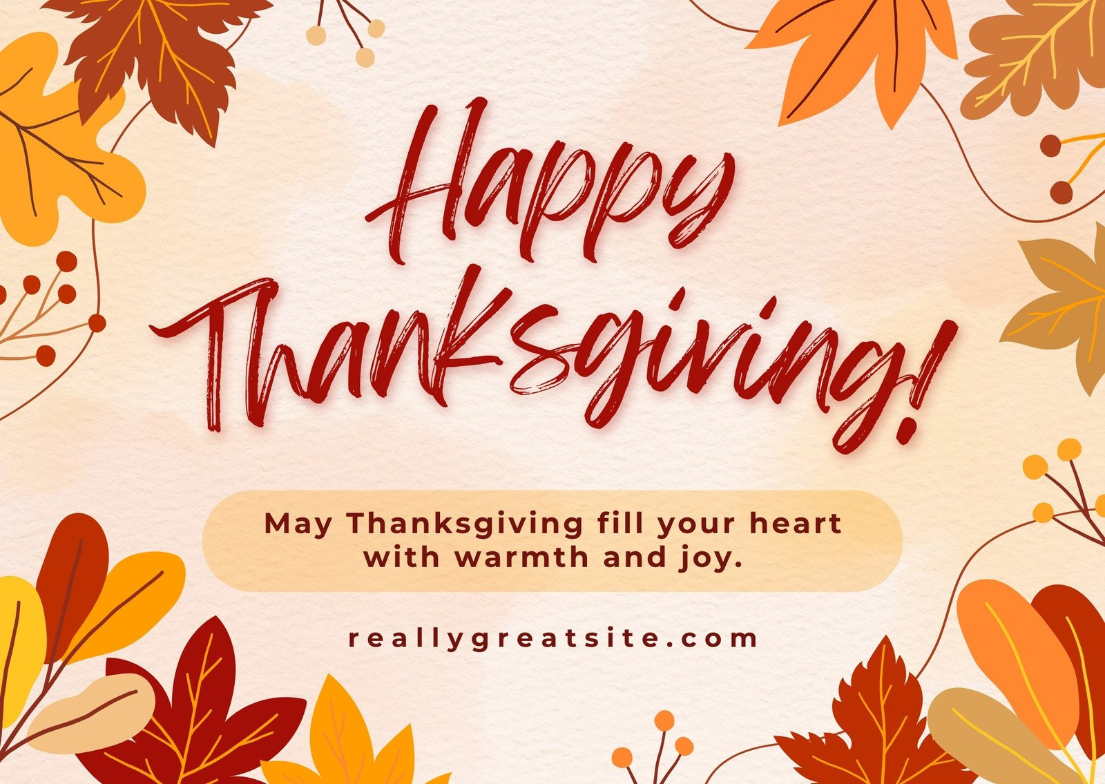 Free Printable, Customizable Thanksgiving Card Templates | Canva for Happy Thanksgiving Day Cards