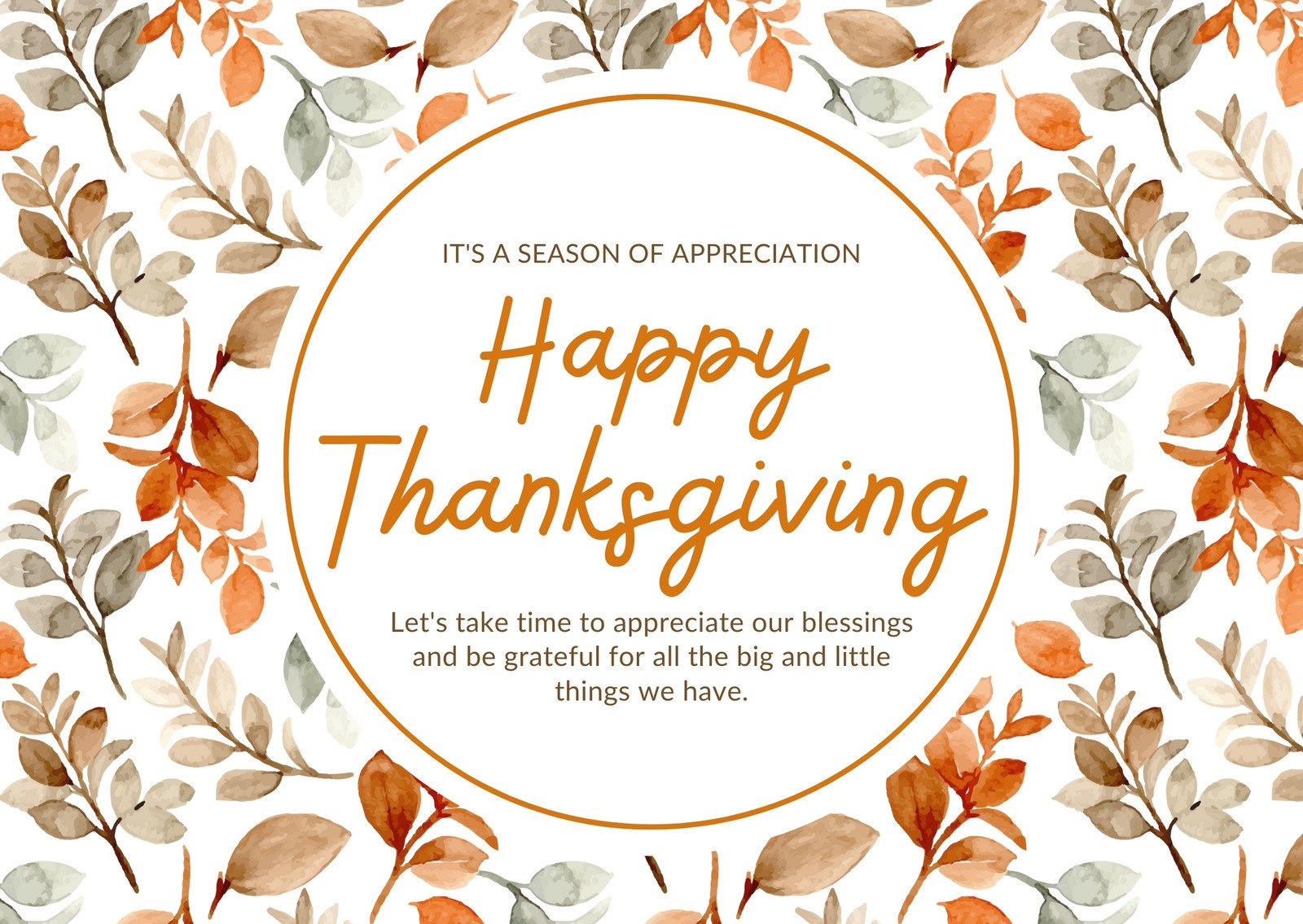 Free Printable, Customizable Thanksgiving Card Templates | Canva in Happy Thanksgiving Cards Template