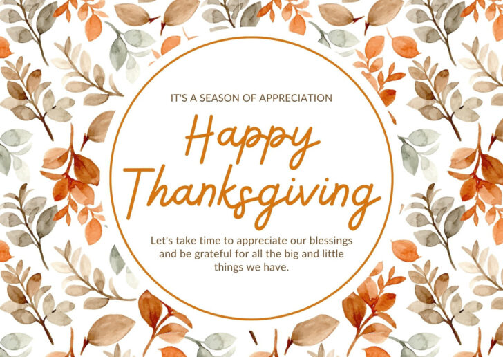 Thanksgiving Cards Templates Free