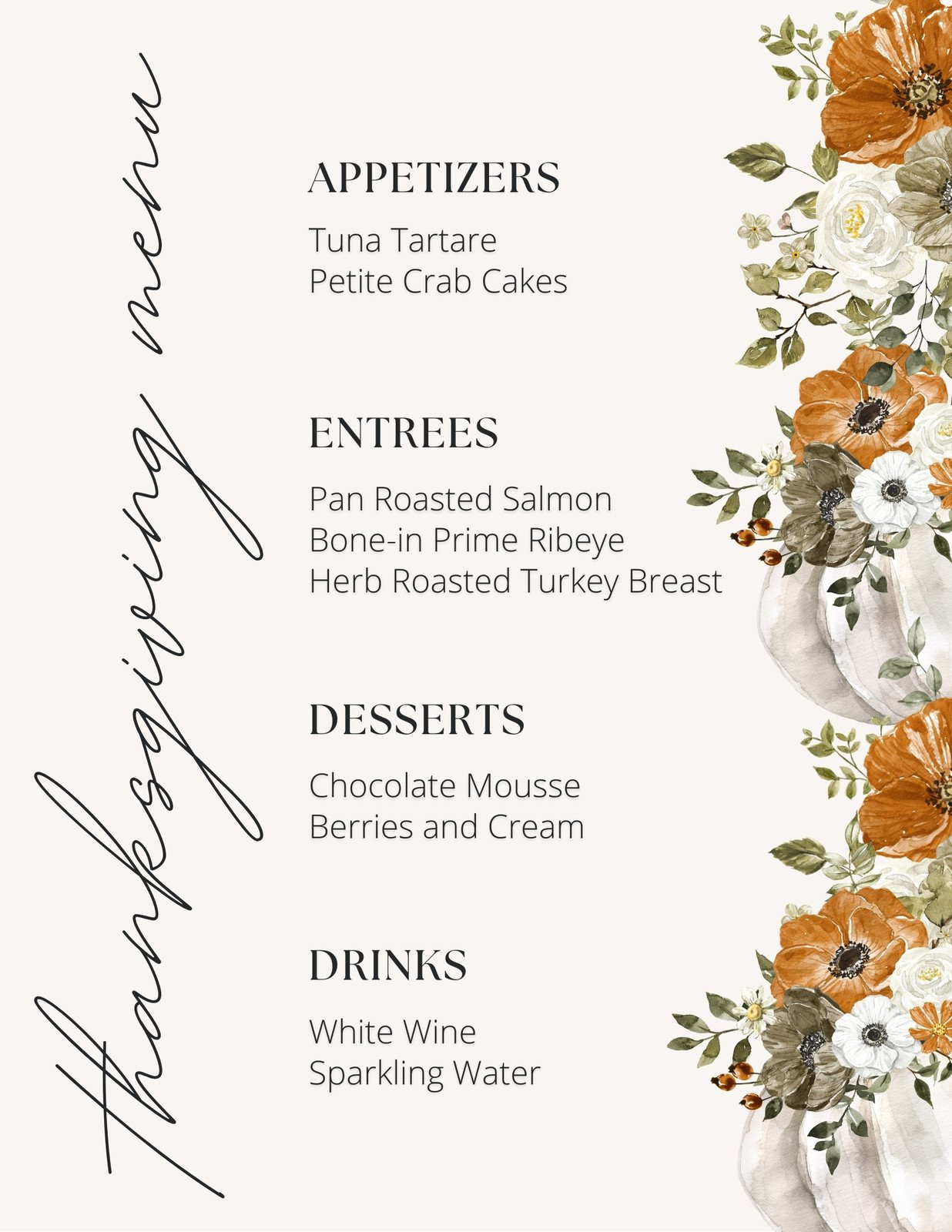 Free Printable, Customizable Thanksgiving Menu Templates | Canva inside Thanksgiving Printable Menu