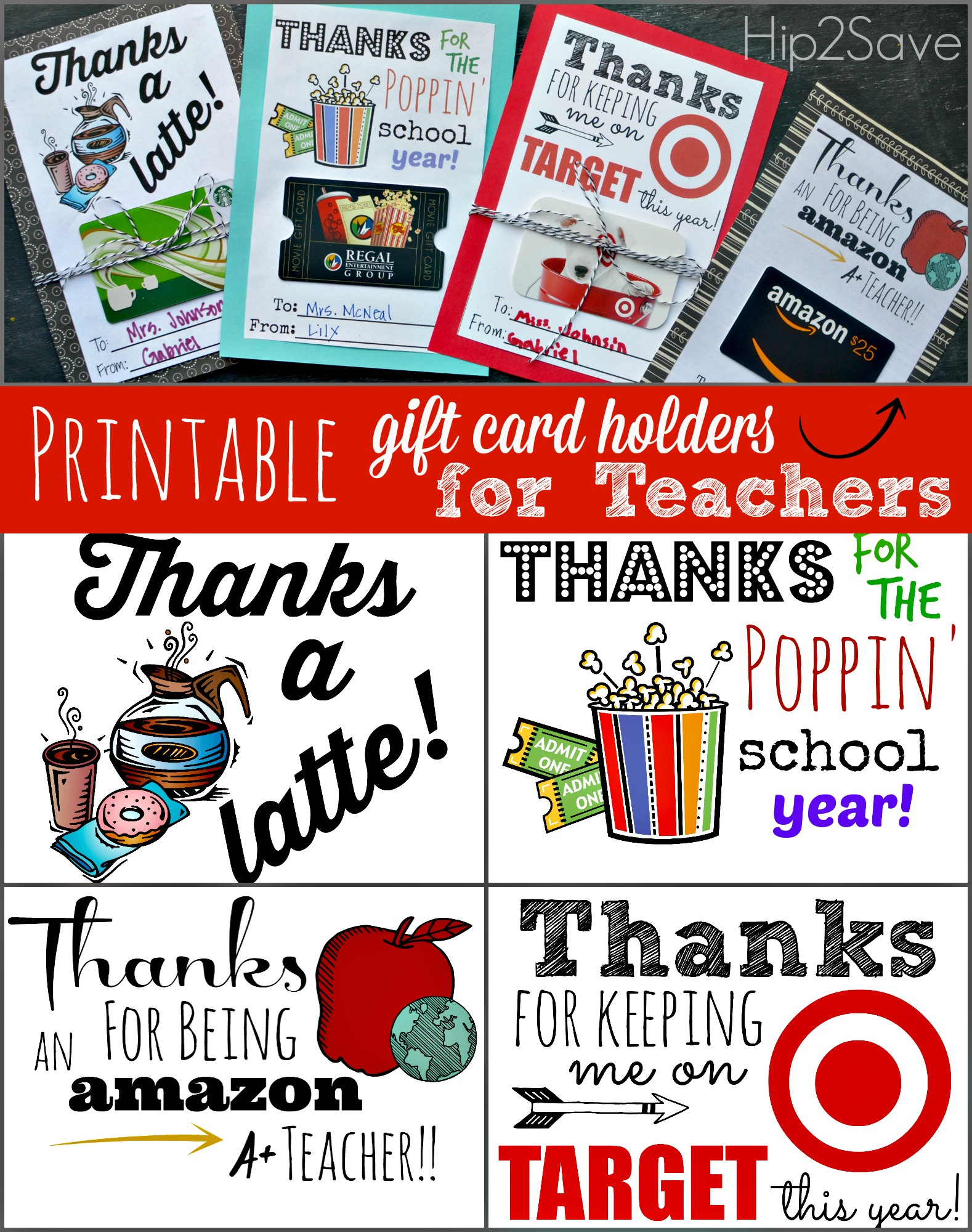 Free Printable Gift Card Holders For Teacher Gifts for Target Thanksgiving Gift Cards