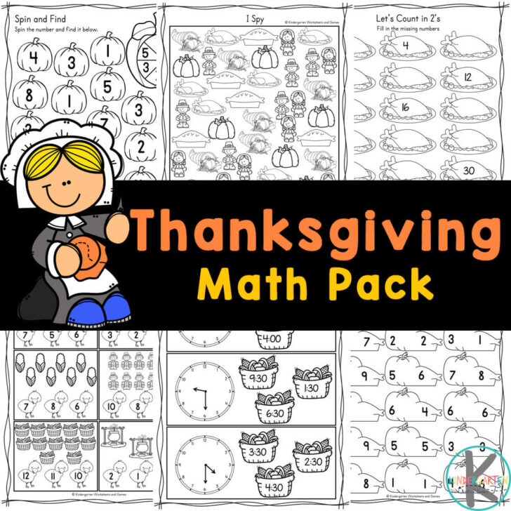 Thanksgiving Math Worksheets 1st Grade