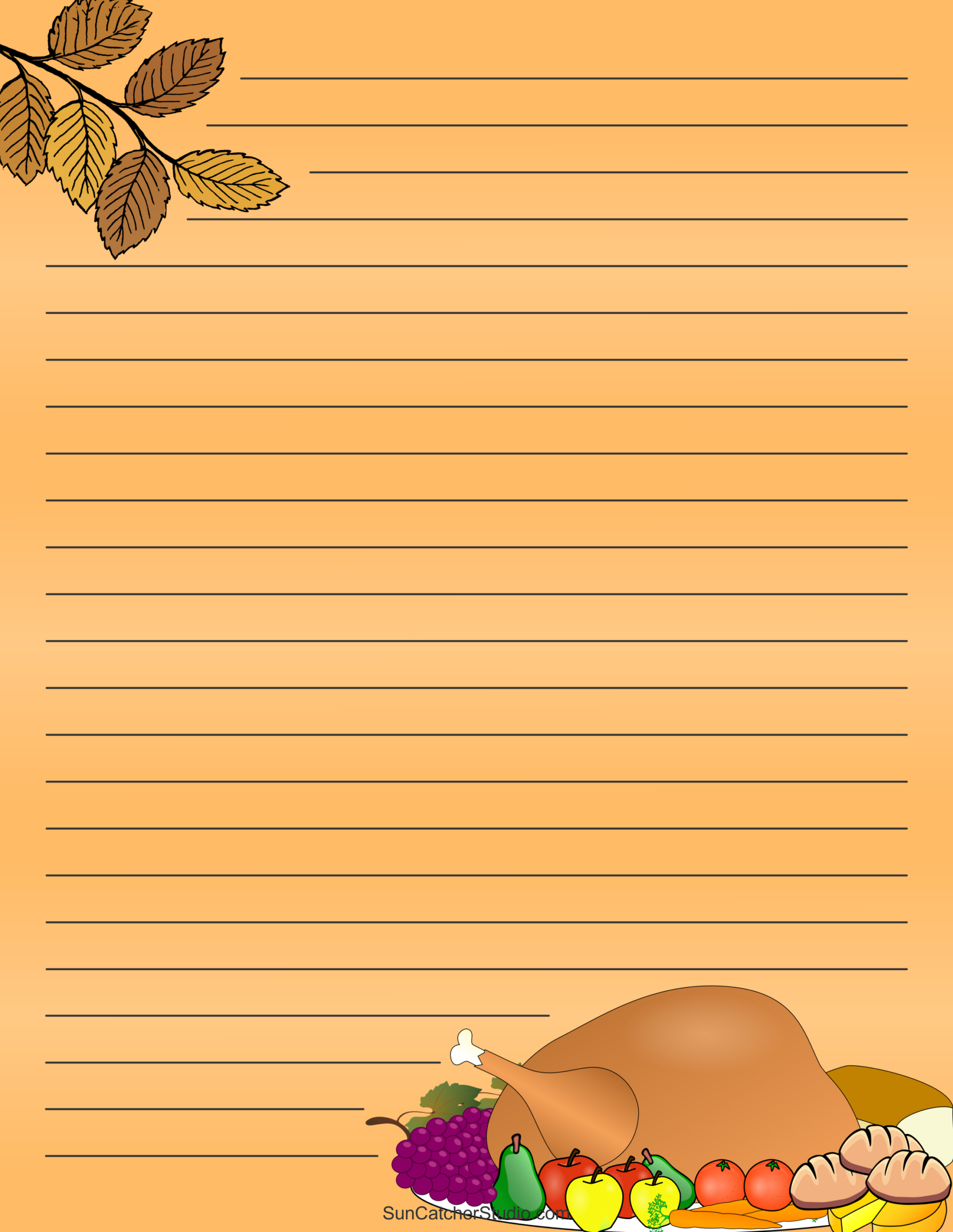 Free Printable Stationery And Lined Letter Writing Paper – Diy regarding Free Printable Thanksgiving Stationery