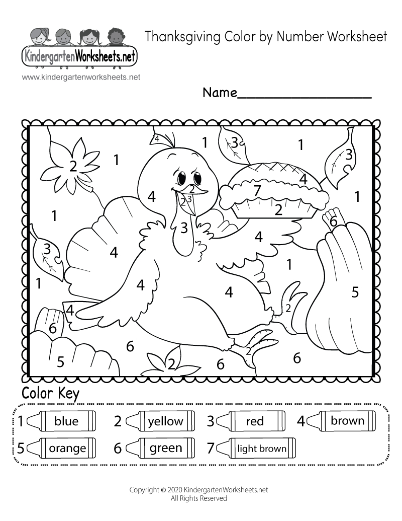 Free Printable Thanksgiving Colornumber Worksheet inside Thanksgiving Color By Number Printable