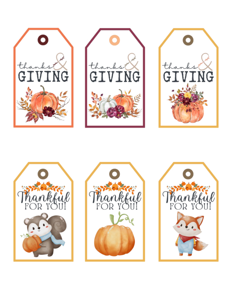 Free Printable Thanksgiving Tags