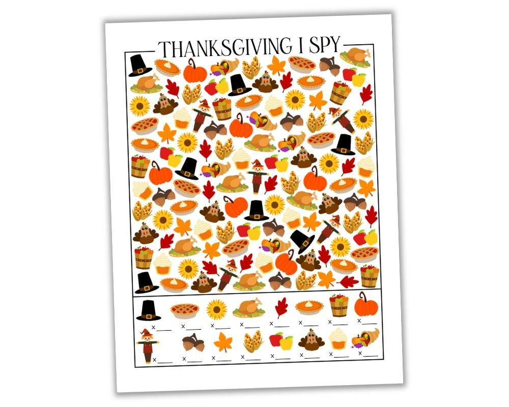 Free Printable Thanksgiving I Spy Sheet (+ Answer Key!) - The in Thanksgiving I Spy Worksheets