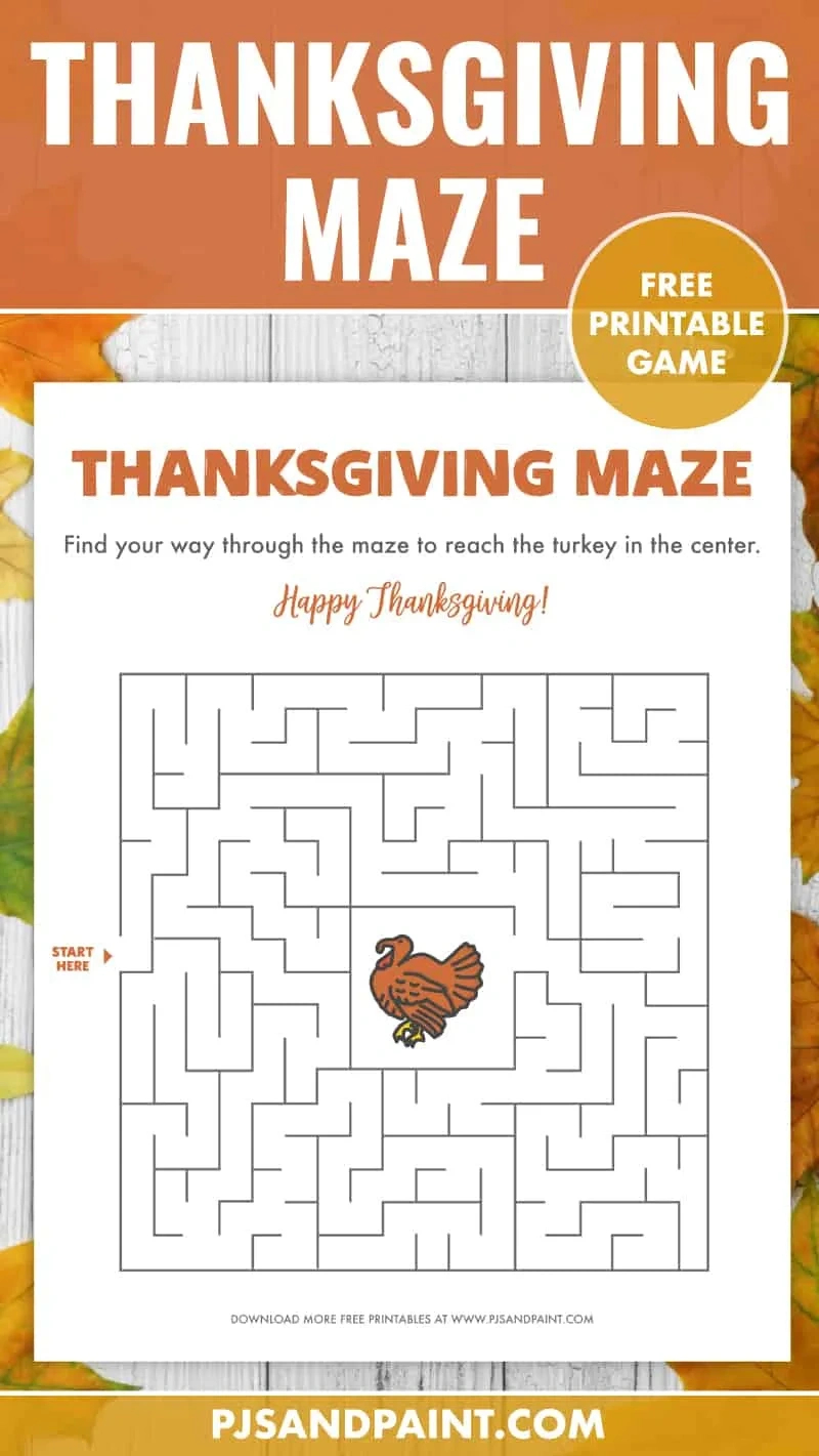 Free Printable Thanksgiving Maze - Thanksgiving Games And Activities for Thanksgiving Maze Free Printable