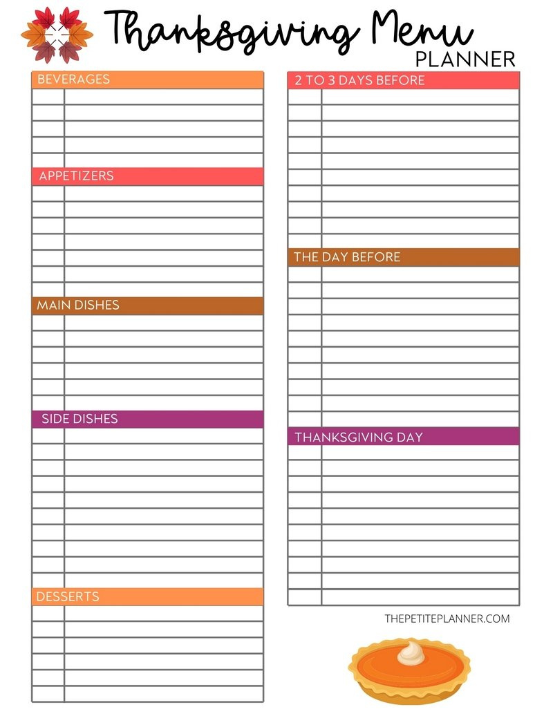 Free Printable Thanksgiving Menu Planner! Plan Your Fave Holiday within Free Printable Thanksgiving Menu Planner