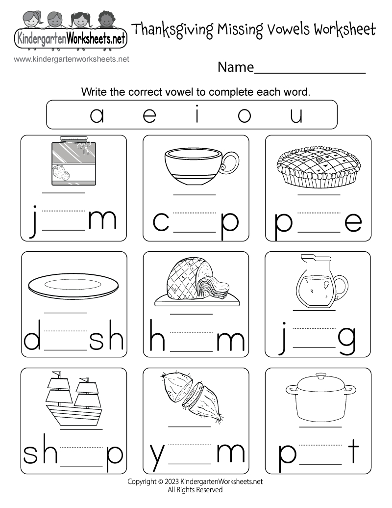 Free Printable Thanksgiving Phonics Worksheet in Free Printable Kindergarten Thanksgiving Worksheets