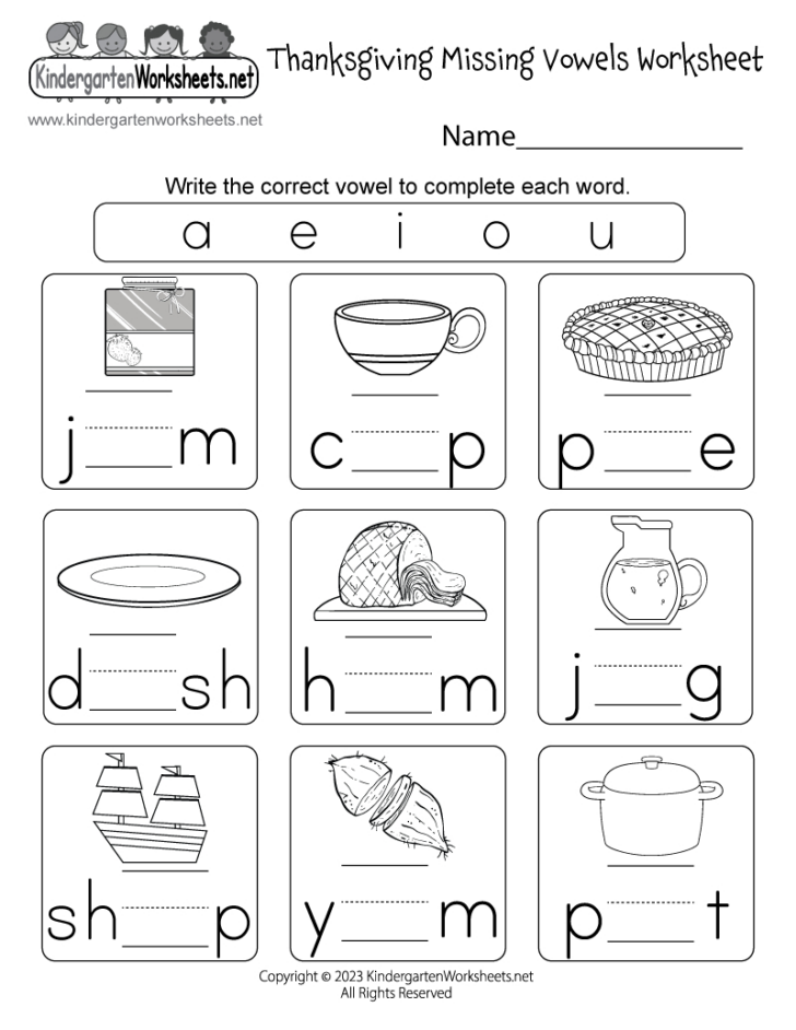 Free Printable Worksheets For Kindergarten Thanksgiving