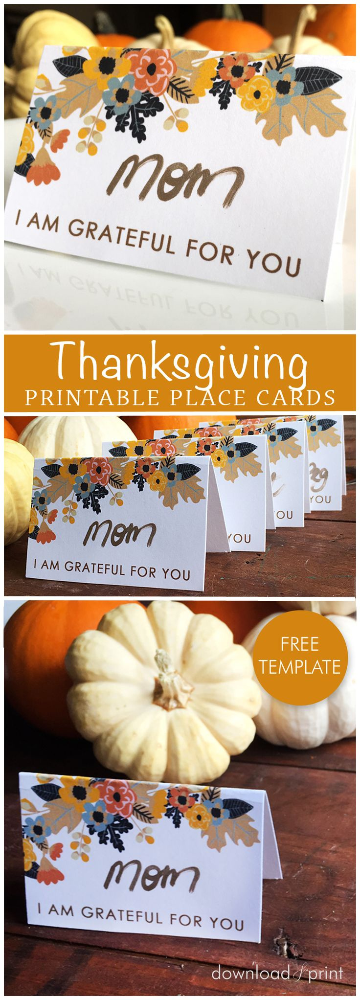 Free Printable Thanksgiving Place Cards - Download &amp;amp; Print in Free Printable Thanksgiving Thanksgiving Place Cards Template Free Download