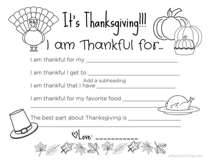 Thanksgiving Free Printable