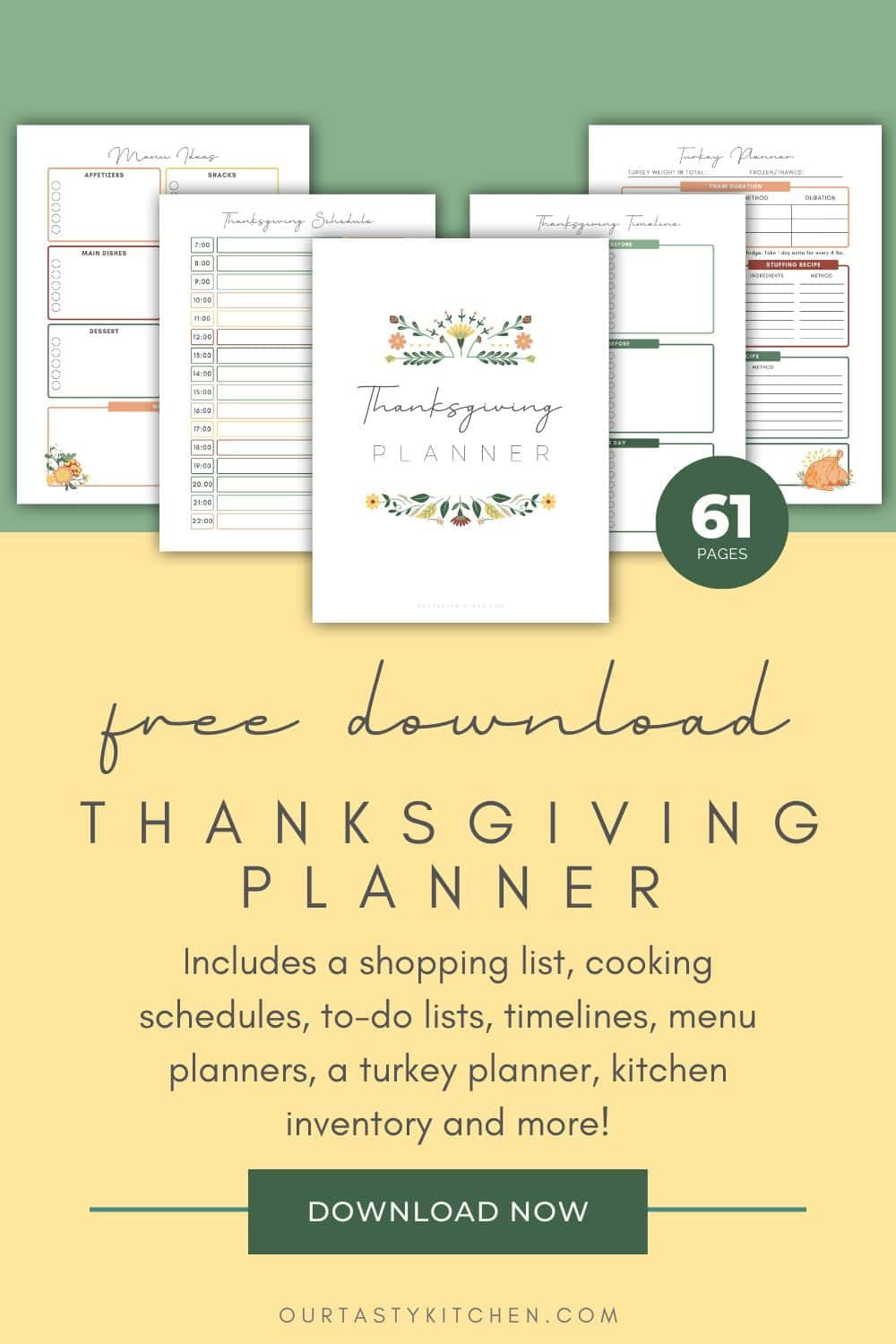 Free Printable Thanksgiving Planner - Our Tasty Kitchen for Free Thanksgiving Planner Printables