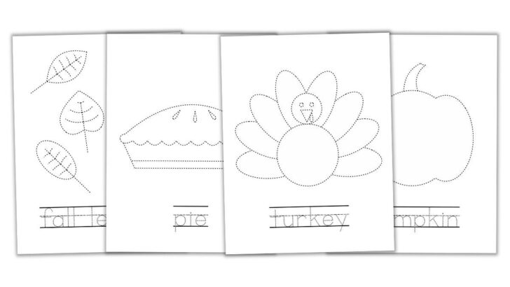 Tracing Thanksgiving Worksheets