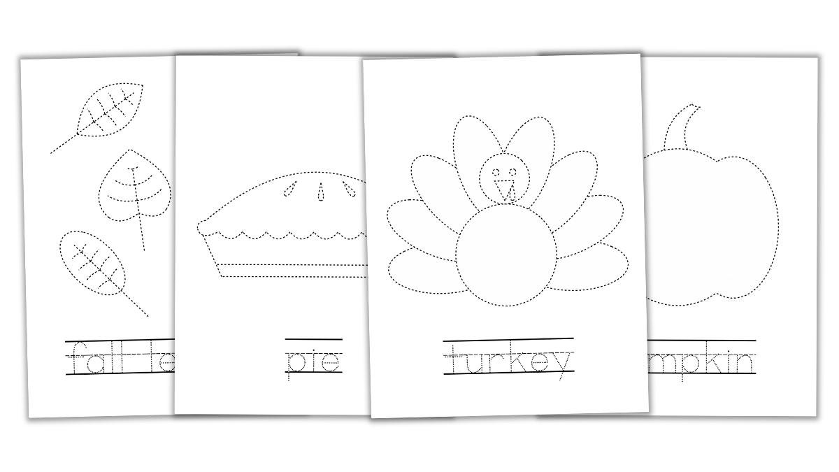 Free Printable Thanksgiving Tracing Worksheets For Preschool - The in Tracing Thanksgiving Worksheets