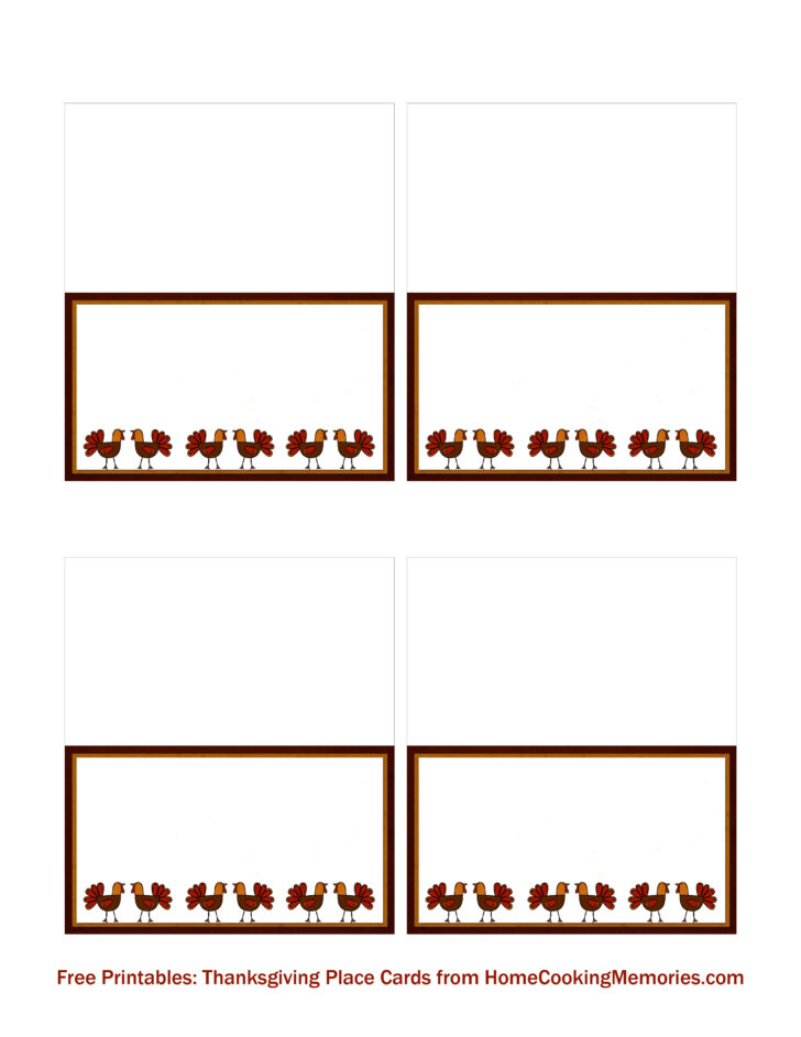 Thanksgiving Place Cards Template Free