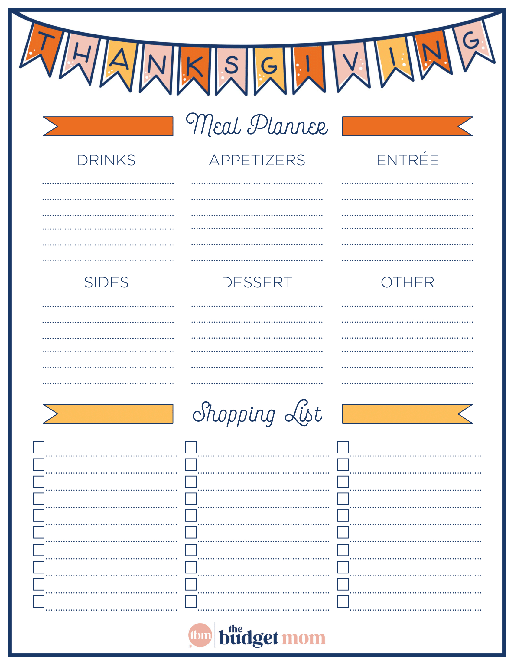 Free Resource Library | The Budget Mom for Thanksgiving Budget Worksheet