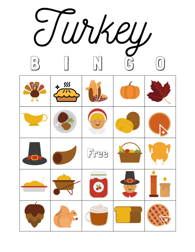 Free Thanksgiving Bingo For Kids - Arinsolangeathome for Blank Thanksgiving Bingo Cards