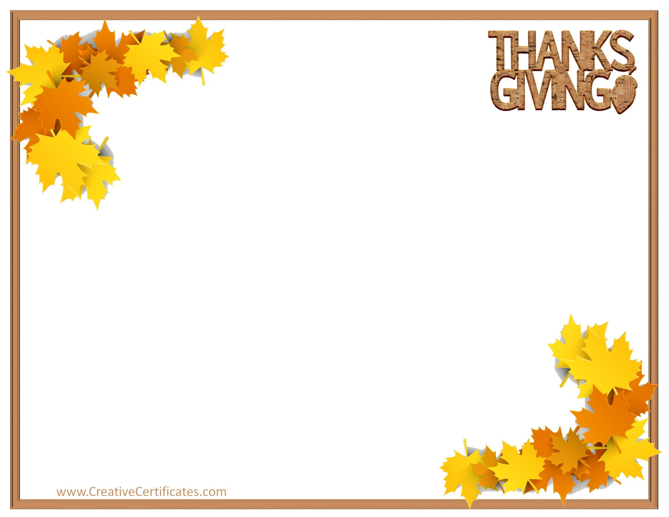 Free Thanksgiving Border Templates - Customizable &amp;amp; Printable for Free Thanksgiving Printable Borders