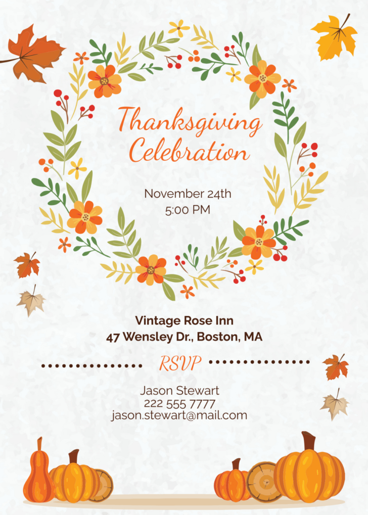 Printable Thanksgiving Invitations Templates