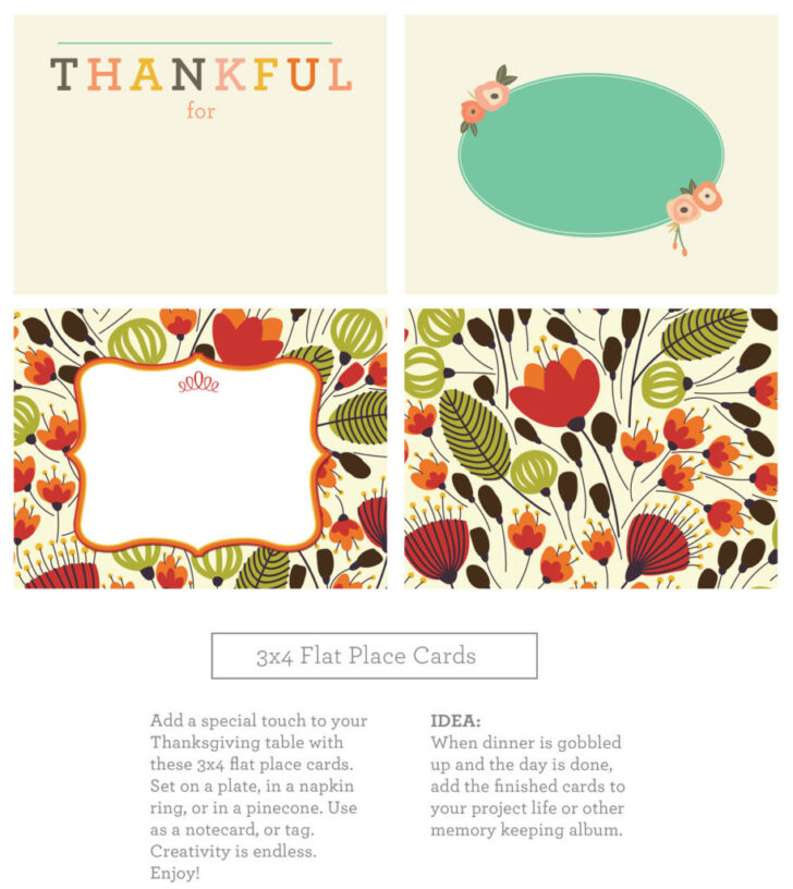 Free Printable Place Cards For Thanksgiving Dinner