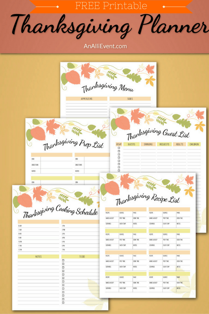 Free Thanksgiving Planner Printable - An Alli Event inside Free Thanksgiving Planner Printables