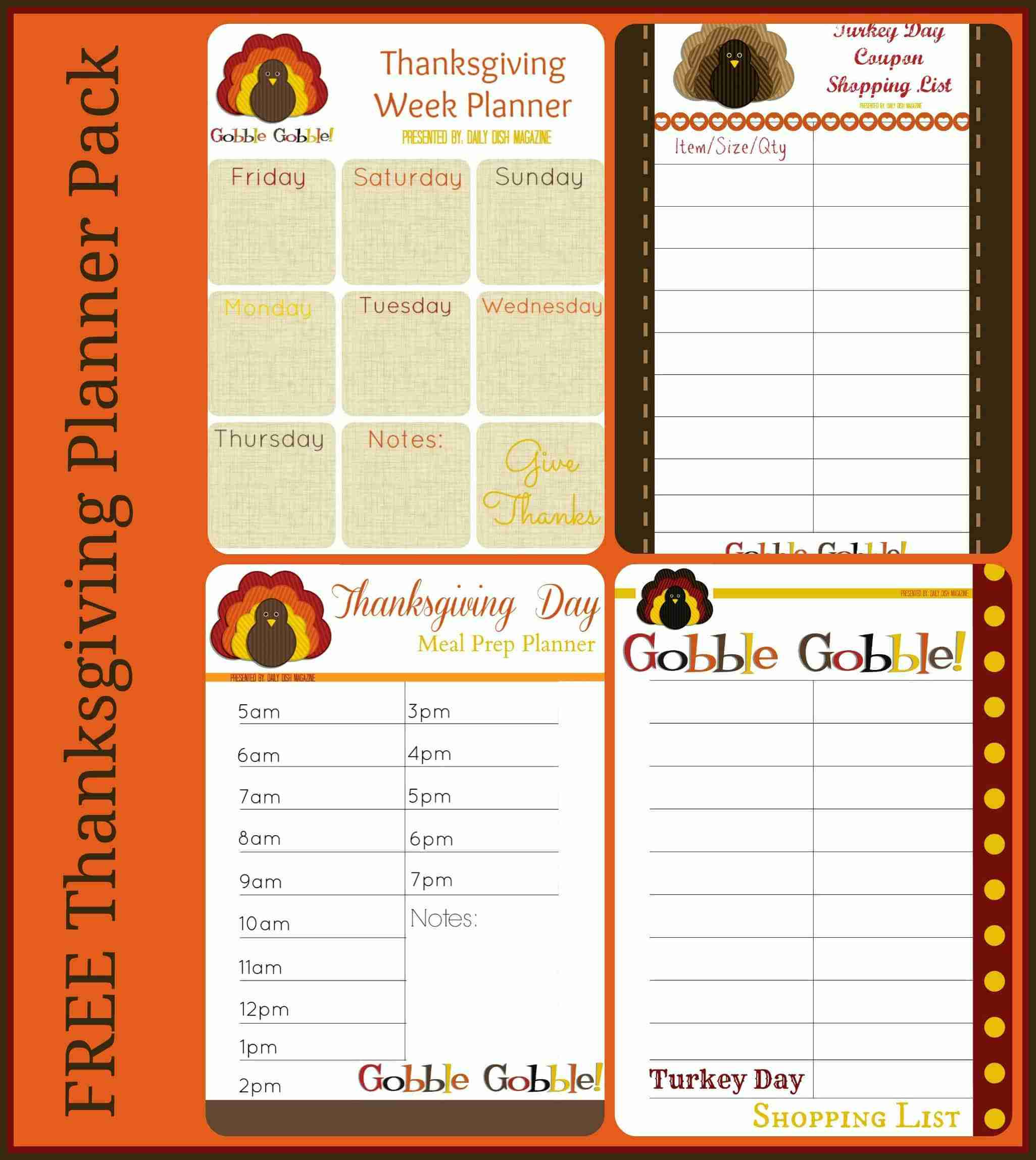 Free Thanksgiving Planner Printables - Daily Dish Magazine inside Thanksgiving Planner Free Printable