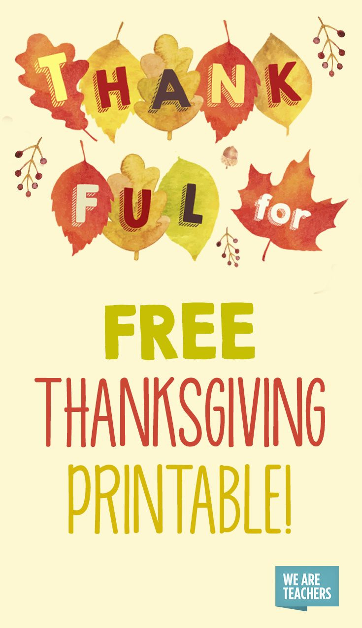 Free Thanksgiving Printable Banner For The Classroom in Free Thanksgiving Bulletin Board Printables