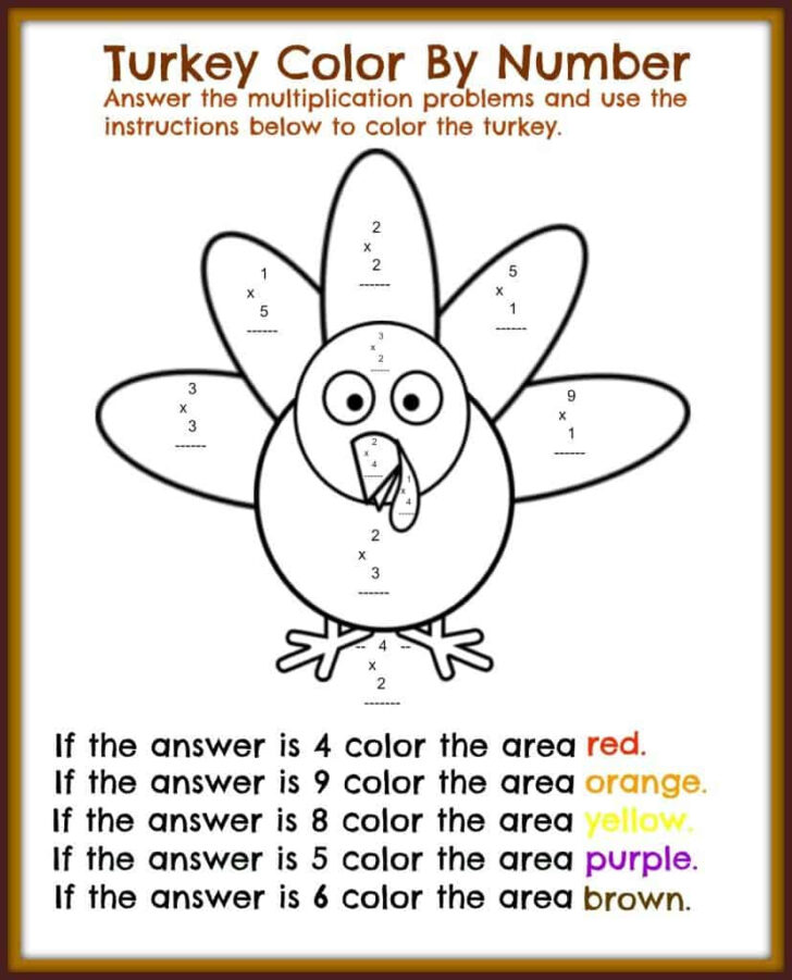 Thanksgiving Fun Math Worksheets Printable