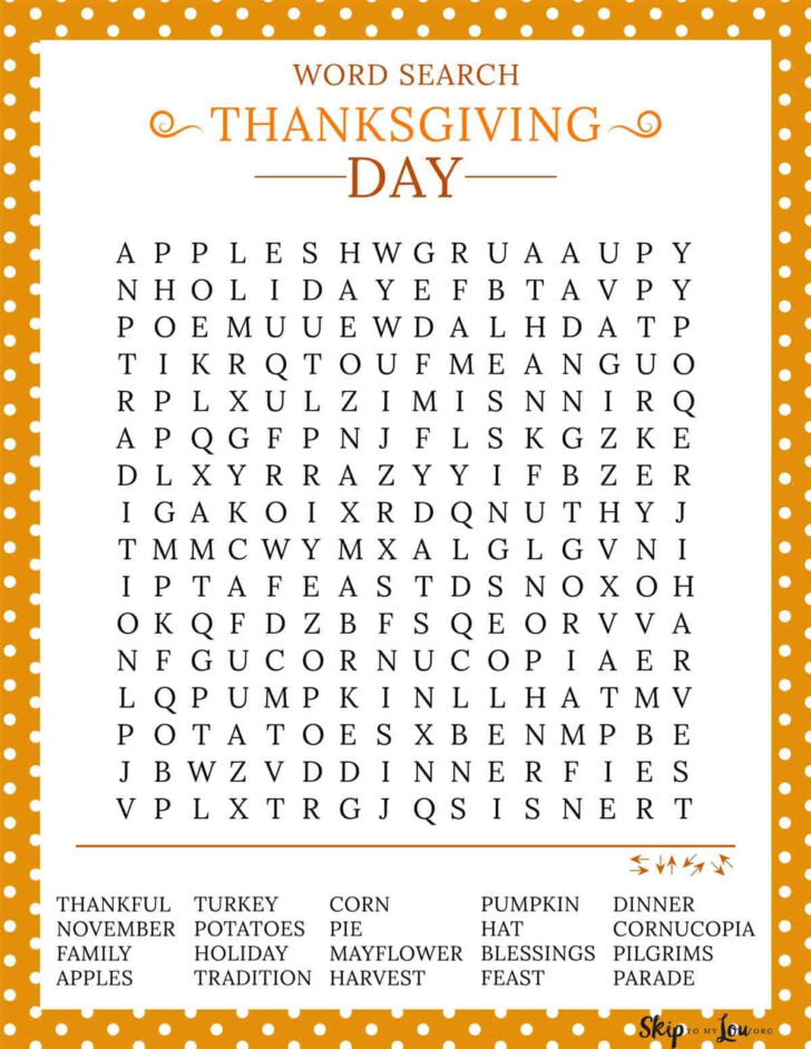 Children’s Thanksgiving Printable Activities