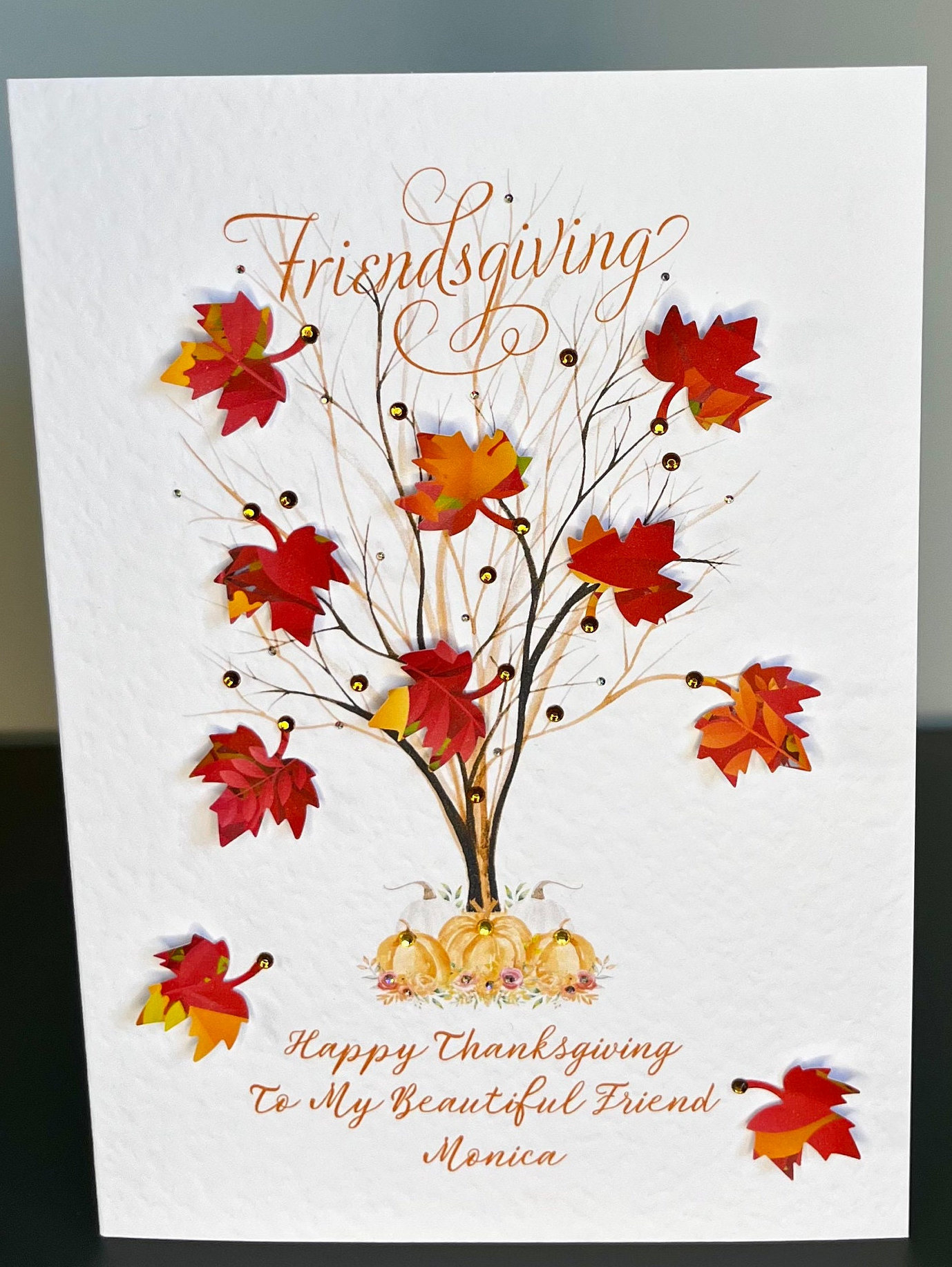 Friend Thanksgiving Card With Verse Inside, Happy Thanksgiving for Thanksgiving Handmade Cards