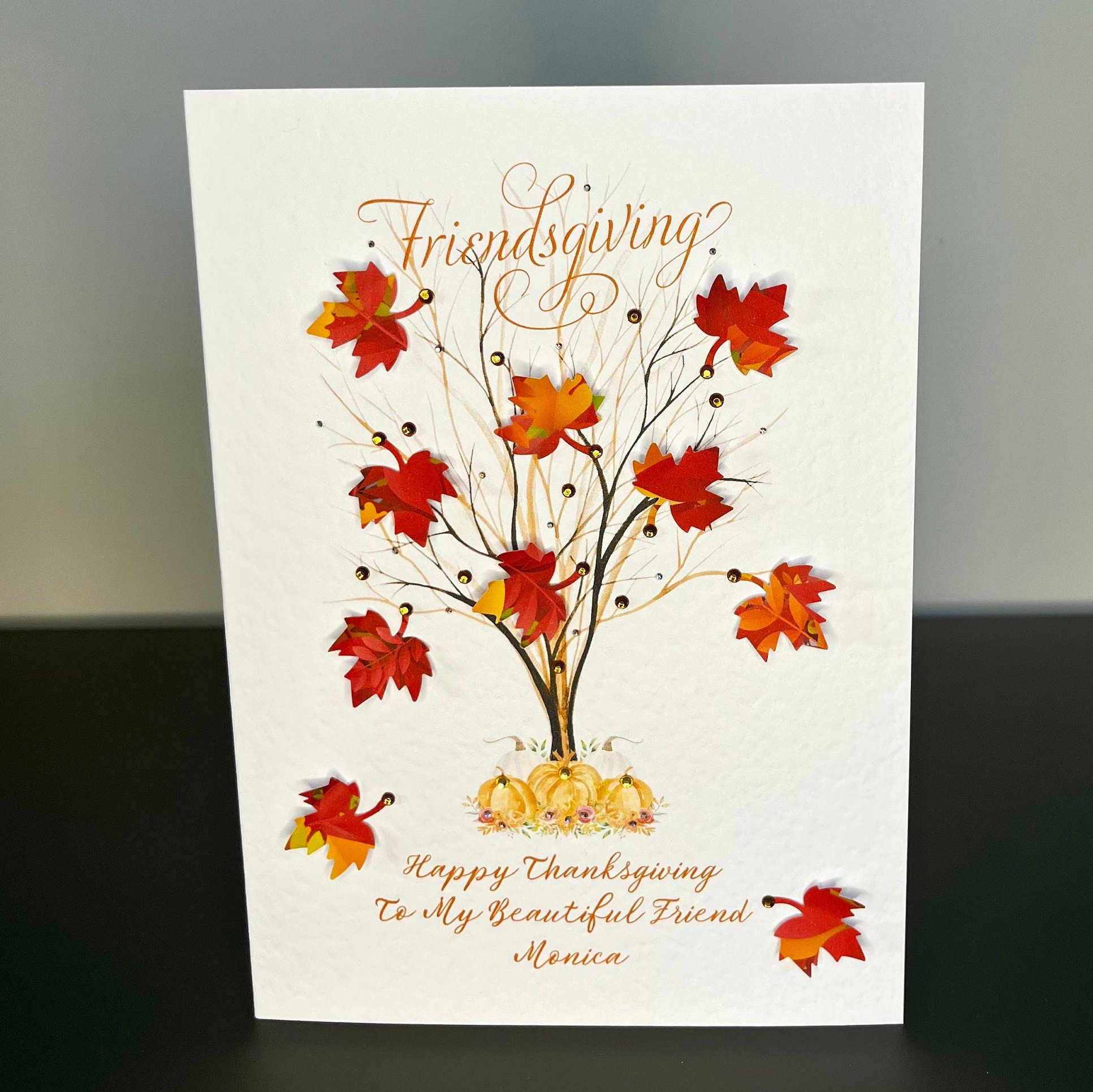 Friend Thanksgiving Card With Verse Inside, Happy Thanksgiving in Handmade Cards For Thanksgiving