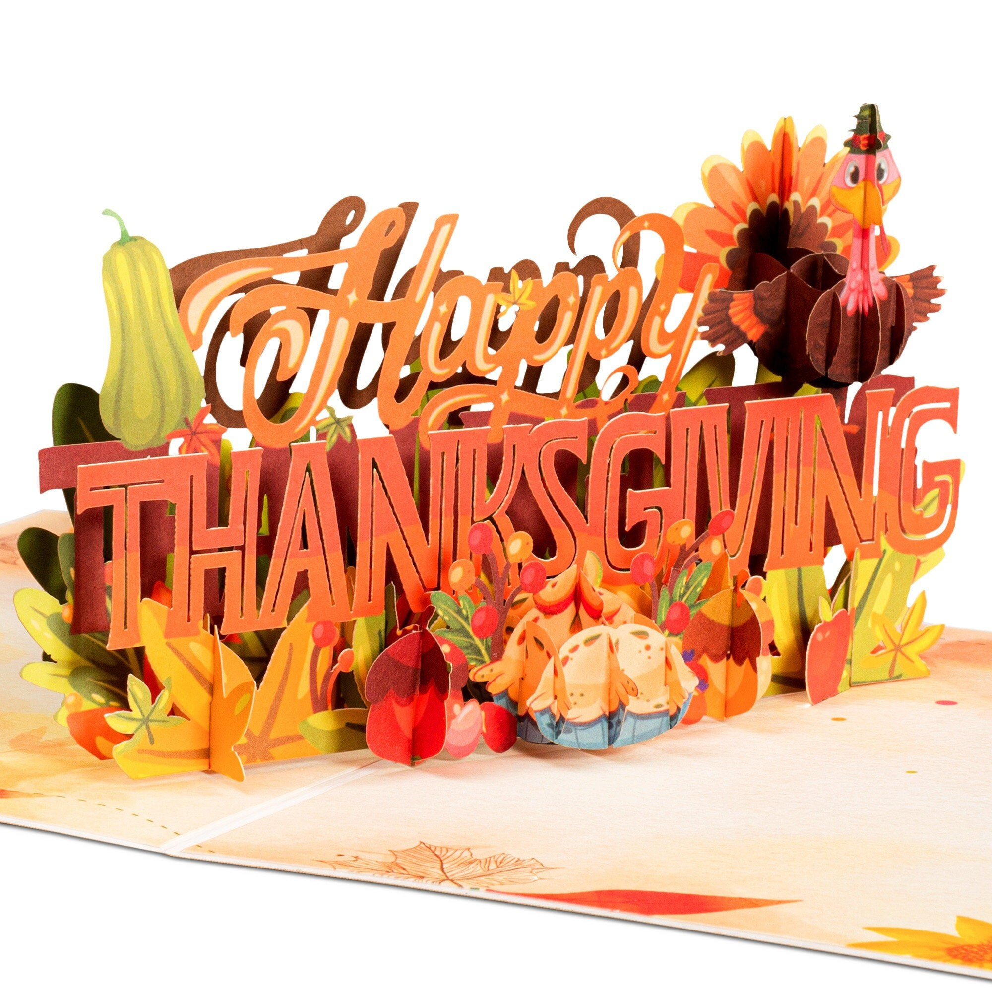 Frndlypaper Love Happy Thanksgiving Pop Up Card, Handmade 3D for 3D Thanksgiving Cards Images