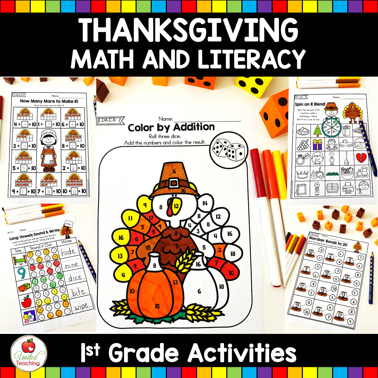 Fun Thanksgiving Worksheets And Activities For 1St Grade - United for First Grade Thanksgiving Math Worksheets