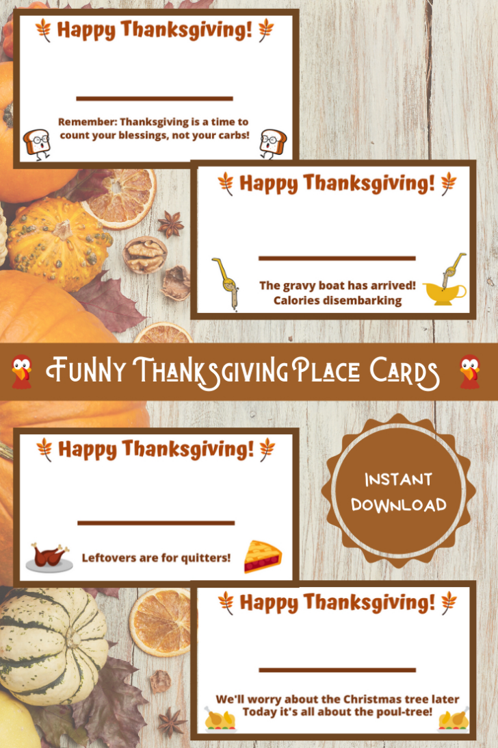 Funny Thanksgiving Place Cards