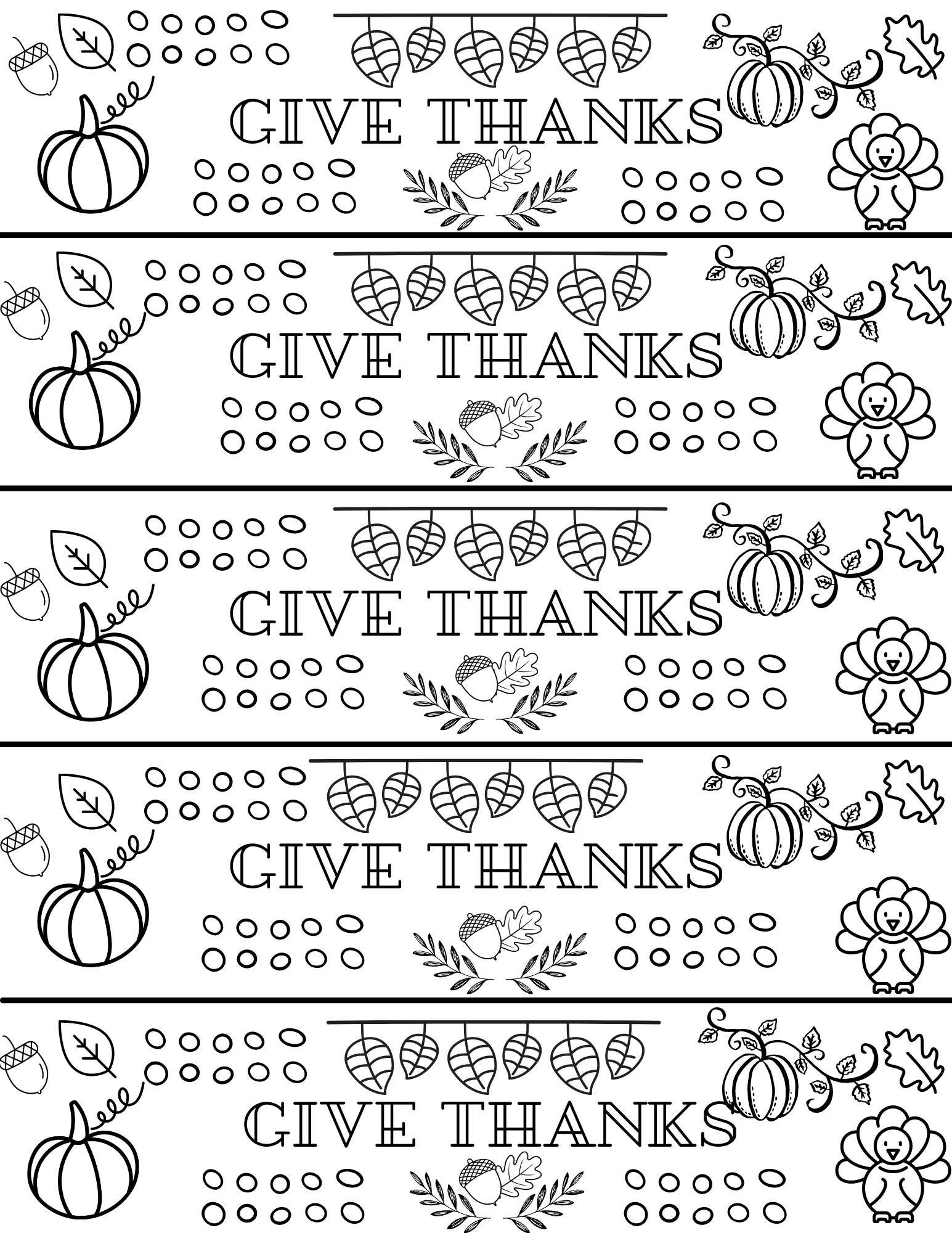 Give Thanks Bookmarks To Color For Thanksgiving - Seeing Dandy Blog inside Thanksgiving Bookmarks Printable