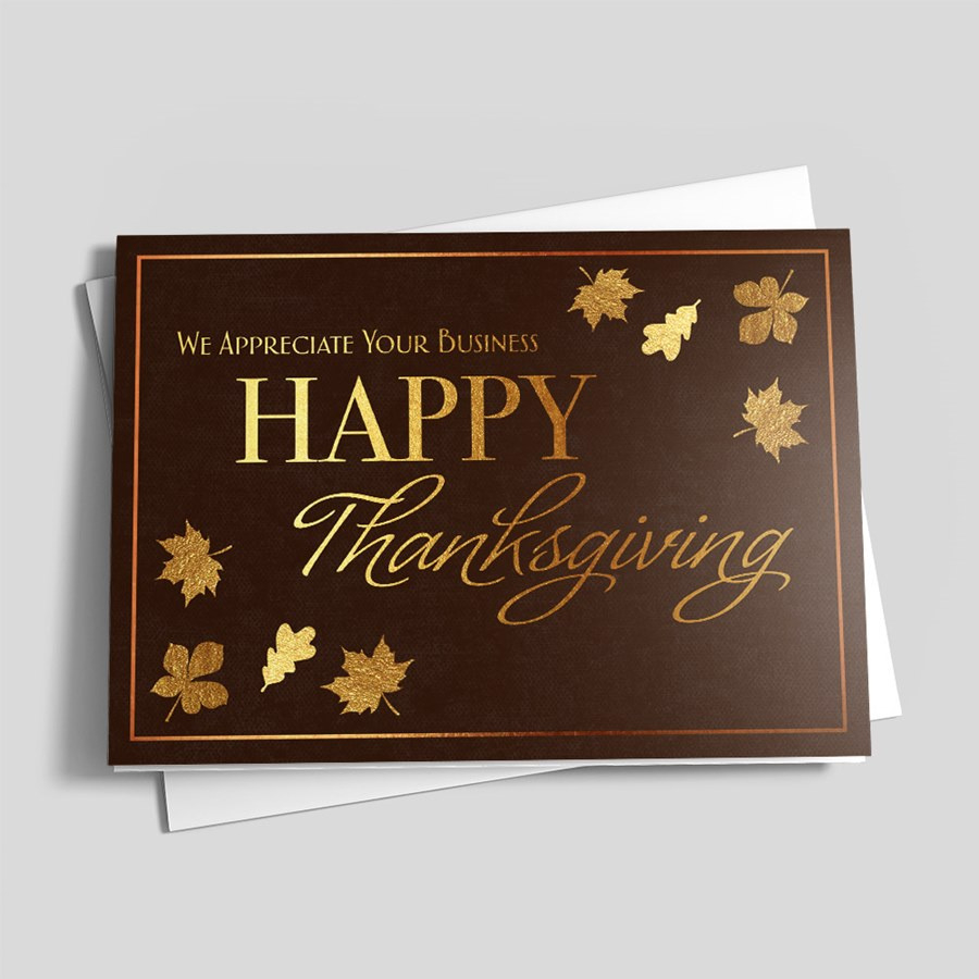 Golden Leaflets - Holiday Greeting Cardscardsdirect intended for Thanksgiving Day Cards Business