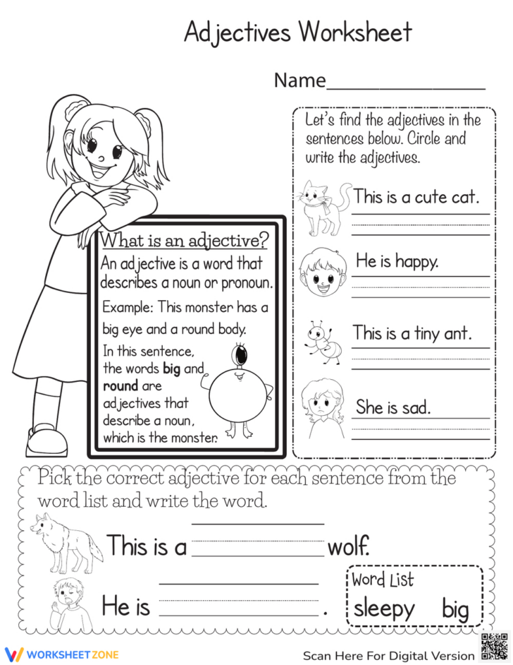 Thanksgiving Adjectives Worksheet