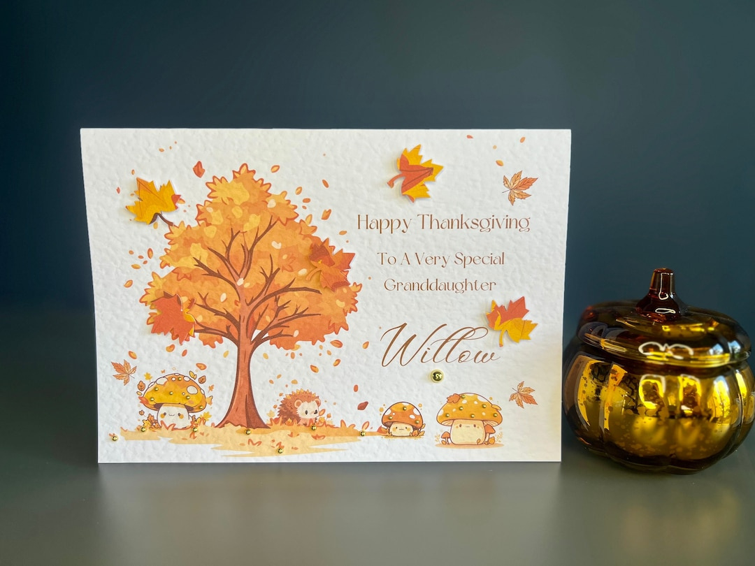 Granddaughter Thanksgiving Card Personalised, Thanksgiving Card regarding Granddaughter Thanksgiving Cards